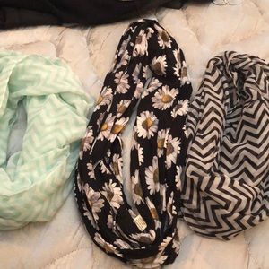 Three infinity scarfs